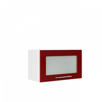 Бруклин ШВГС 600 Шкаф верхний горизонтальный со стеклом (Бетон белый/корпус Белый) в Поваренке - povarenka.mebel54.com | фото