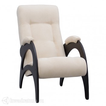 Кресло для отдыха Неаполь Модель 9 без лозы (Венге-эмаль/Ткань Ваниль Verona Vanilla) в Поваренке - povarenka.mebel54.com | фото