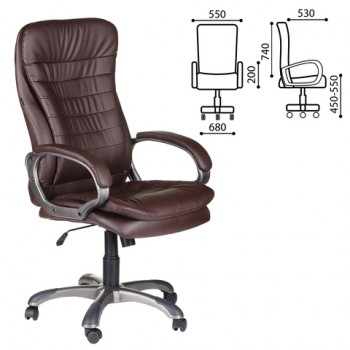 Кресло офисное BRABIX Omega EX-589 (коричневое) в Поваренке - povarenka.mebel54.com | фото