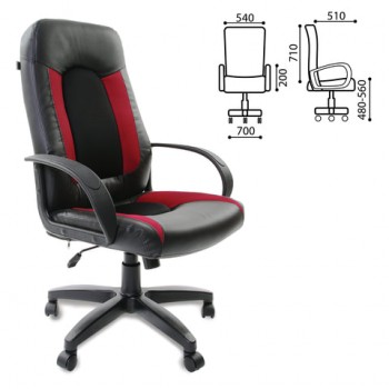 Кресло офисное BRABIX Strike EX-525 (черно-красный) в Поваренке - povarenka.mebel54.com | фото