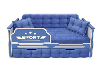 Кровать 170 серии Спорт 2 ящика 85 Синий (подушки) в Поваренке - povarenka.mebel54.com | фото