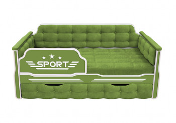 Кровать 180 серии Спорт 1 ящик 76 Зелёный (мягкие боковые накладки) в Поваренке - povarenka.mebel54.com | фото