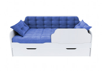 Кровать 190 серии Спорт Лайт 1 ящик 85 Синий (подушки) в Поваренке - povarenka.mebel54.com | фото