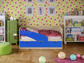 Кровать Бабочки 1,6м (Синий матовый) в Поваренке - povarenka.mebel54.com | фото