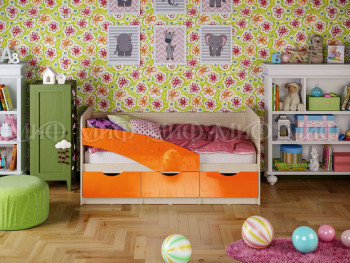 Кровать Бабочки 1,8м (Оранжевый металлик) в Поваренке - povarenka.mebel54.com | фото