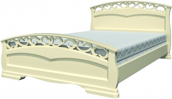 Кровать Грация-1 из массива сосны 1600*2000 Слоновая кость в Поваренке - povarenka.mebel54.com | фото