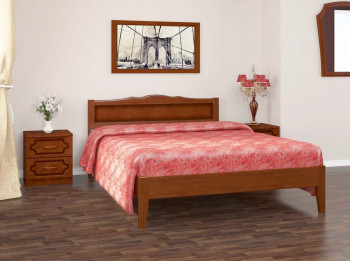 Кровать Карина-7 из массива сосны 1200*2000 Орех в Поваренке - povarenka.mebel54.com | фото