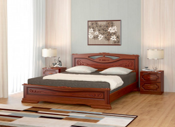 Кровать Карина-7 из массива сосны 1400*2000 Орех в Поваренке - povarenka.mebel54.com | фото