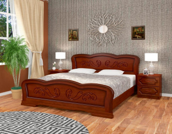 Кровать Карина-8 из массива сосны 1400*2000 Орех в Поваренке - povarenka.mebel54.com | фото