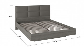 Кровать «Либерти» с мягким изголовьем и подъемным механизмом Хадсон/Ткань Грей/1400 в Поваренке - povarenka.mebel54.com | фото