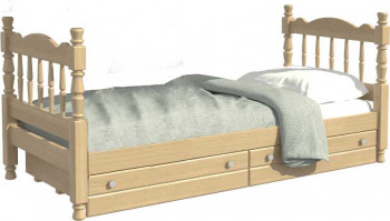 Кровать одинарная Аленка из массива сосны 800*1890 Сосна в Поваренке - povarenka.mebel54.com | фото