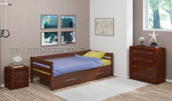 Кровать одинарная ГЛОРИЯ из массива сосны  900*2000 (Орех) в Поваренке - povarenka.mebel54.com | фото