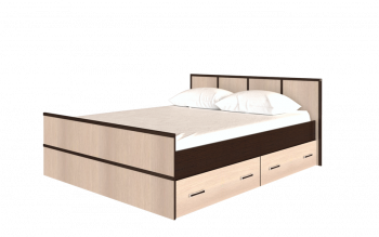 Кровать Сакура с настилом и ящиками 1,4 (Венге/Лоредо) в Поваренке - povarenka.mebel54.com | фото