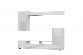 Мебель для гостиной МГС 4 (Белый/Белый глянец) в Поваренке - povarenka.mebel54.com | фото