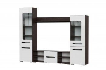 Мебель для гостиной МГС 6 (Исполнение 1/Венге/Белый глянец) в Поваренке - povarenka.mebel54.com | фото