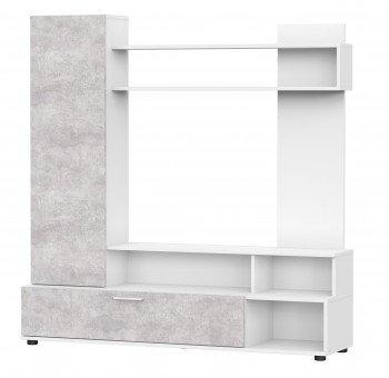 Мебель для гостиной "МГС 9" Белый / Цемент светлый в Поваренке - povarenka.mebel54.com | фото