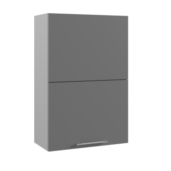 Ройс ПГПМ 600 Шкаф верхний Blum Aventos HF (Графит софт/корпус Серый) в Поваренке - povarenka.mebel54.com | фото