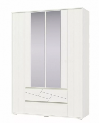 Шкаф 4-х дверный с ящиками Аделина 1600 Рамух белый в Поваренке - povarenka.mebel54.com | фото