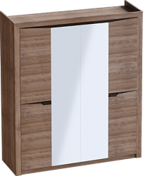 Шкаф четырехдверный Соренто с комплектом полок (3 шт)Дуб стирлинг/Кофе структурный матовый в Поваренке - povarenka.mebel54.com | фото