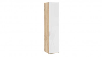 Шкаф для белья с 1 глухой дверью «Эмбер» Яблоня Беллуно/Белый глянец в Поваренке - povarenka.mebel54.com | фото