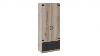 Шкаф для одежды комбинированный «Окланд» (Фон Черный/Дуб Делано) в Поваренке - povarenka.mebel54.com | фото