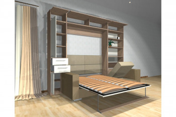 Шкаф-кровать с диваном Каролина в Поваренке - povarenka.mebel54.com | фото