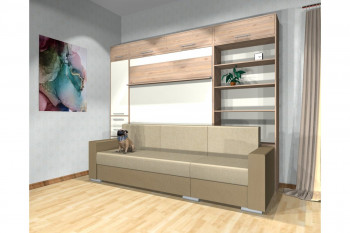 Шкаф-кровать с диваном Каролина в Поваренке - povarenka.mebel54.com | фото