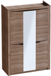 Шкаф трехдверный Соренто Дуб стирлинг/Кофе структурный матовый в Поваренке - povarenka.mebel54.com | фото