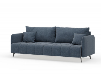 Валериан диван трёхместный прямой Синий, ткань RICO FLEX 101 в Поваренке - povarenka.mebel54.com | фото